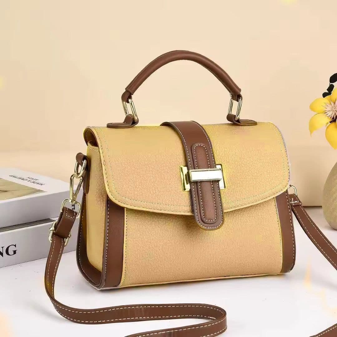 Royal tote Bag | Yellow and brown alternate